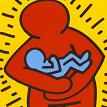 Keith Haring - Mother Holding Baby, 1986