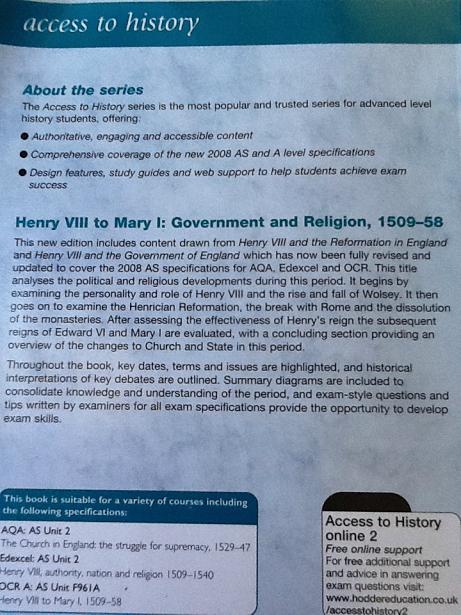Henry VIII to Mary I Book