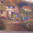 Old Country Scene Painting - Oil on Canvas