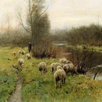 Anton Mauve In the Pasture Canvas Print