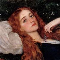 Arthur Hughes In the Grass (second version)  Art Print