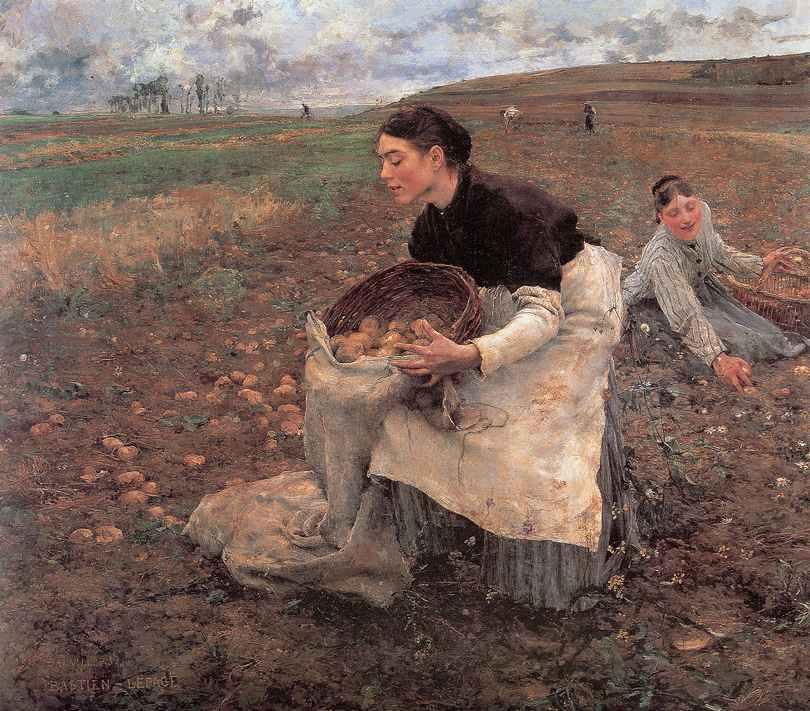 Bastien-Lepage Gathering Potatoes Canvas Print