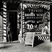 Title:  Tri-Boro Barber School, 264 Bowery, Manhattan 
Artist: Berenice Abbott