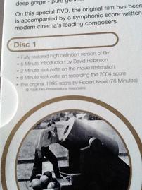 Buster Keaton The General UK Dvd Set - Back Cover with details of Disc 1