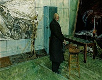 Carel Weight Man and Skeleton