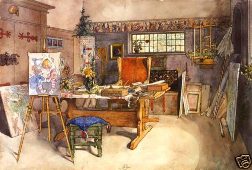 Carl Larsson Breakfast under Birch Print