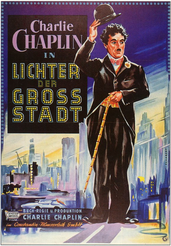 Charlie Chaplin Lichter Der Gross Stadt German Poster