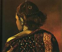 Salvador Dali Geodesic Portrait Of Gala Premium Canvas Print