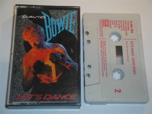 David Bowie - Let's Dance Cassette Tape RCA White Shell Red Text TCAML3029