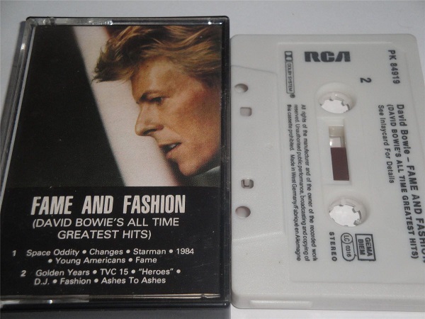 David Bowie - Fame and Fashion All Time Greatest Hits Cassette Tape Black Shell
