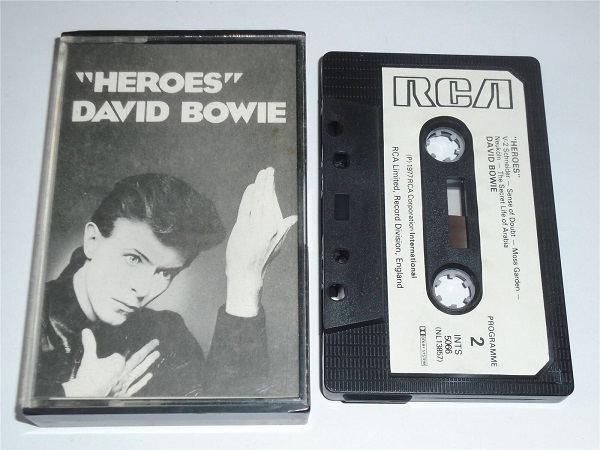 David Bowie - Heroes - INTK5066 Cassette Tape Black Shell White Label