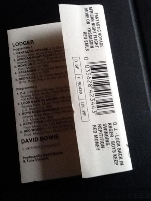 David Bowie Lodger RI DE Cassette