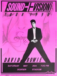 David Bowie Sound+Vision Tour Autographed Poster, 1990