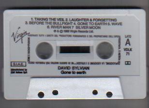 David Sylvian Gone To Earth Italy Cassette