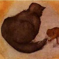Sir Edward Burne-Jones Cat and Kitten Fine Art Print