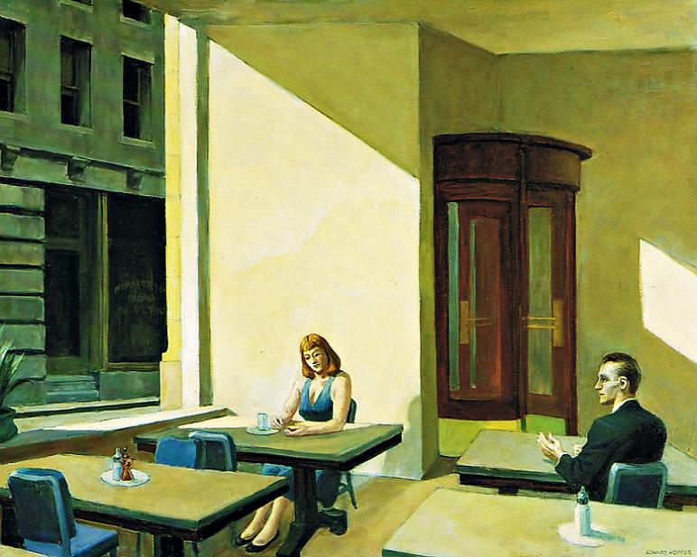 Edward Hopper Sunlight In A Cafeteria 24 Inch Canvas Print