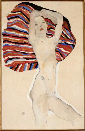 egon schiele Act Against Coloured Material print