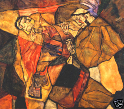 egon schiele Agony canvas print