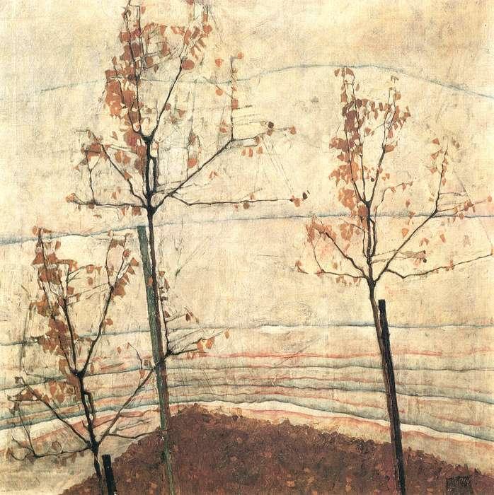 Egon Schiele Autumn Trees Print