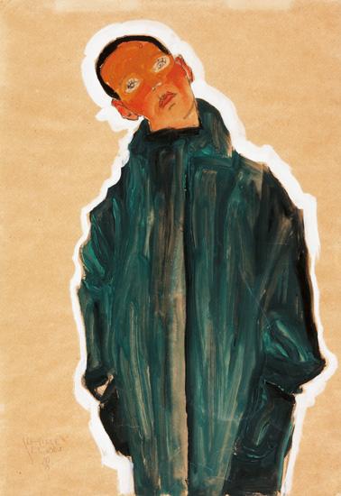egon schiele Junge im grünen Mantel (Boy in Green Coat) print
