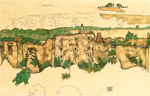 egon schiele Landschaft (Ruine Weitenegg) print