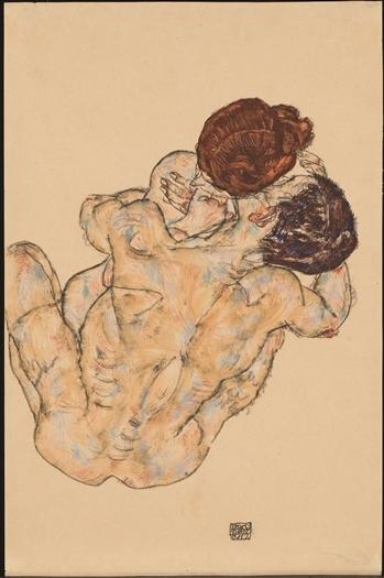 egon schiele Mann und Frau (Umarmung) print