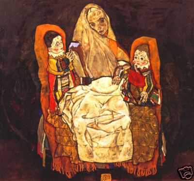 egon schiele Mother & Two Children print