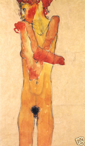 egon schiele Nude Girl print
