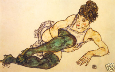 egon schiele Reclining Woman print