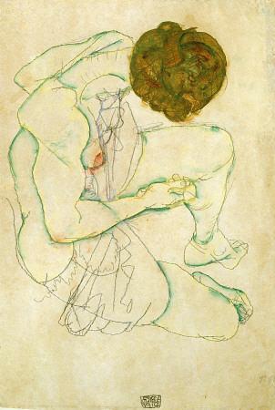 egon schiele Seated Nude Woman print