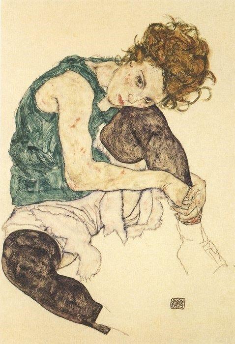 Egon Schiele Seated Woman Canvas Print