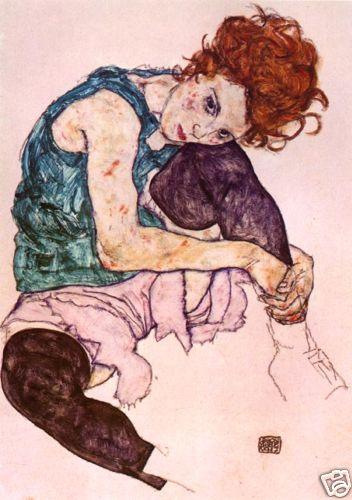 egon schiele Seated Woman print