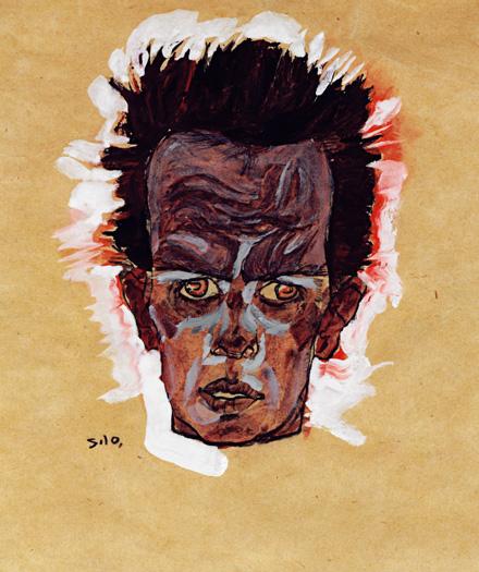 egon schiele Selbstbildnis, Kopf print