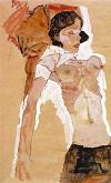 egon schiele Semi Nude Girl Print