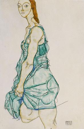 egon schiele Upright Standing Woman print