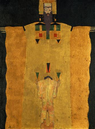 egon schiele Vor Gottvater Knieender Jungling print