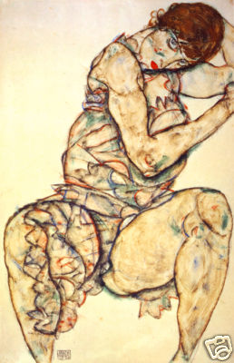 egon schiele Woman, Hand in Air print