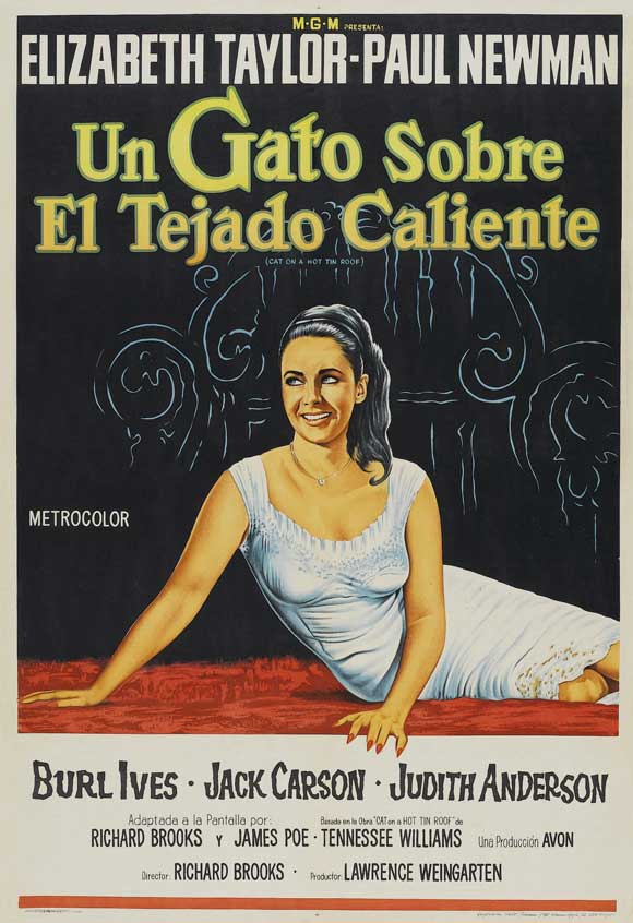Elizabeth Taylor Cat On a Hot Tin Roof Argentine Poster