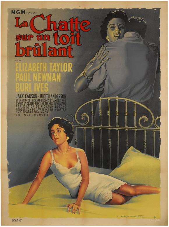 Elizabeth Taylor Cat On a Hot Tin Roof French Poster