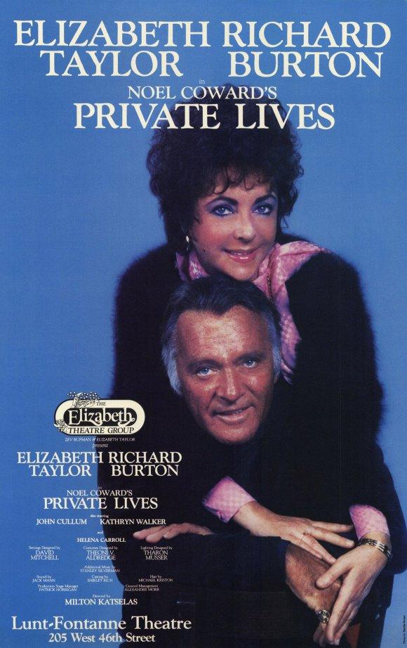 Elizabeth Taylor Richard Burton Private Lives (Broadway) Poster