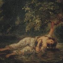 Eugene Delacroix Death of Ophelia Canvas Print