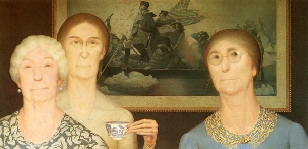 Grant Wood Daughters of the Revolution Canvas Reproduction Print