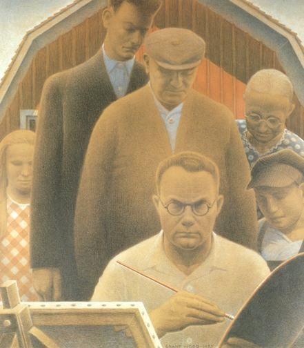Grant Wood Return from Bohemia Canvas Reproduction Print