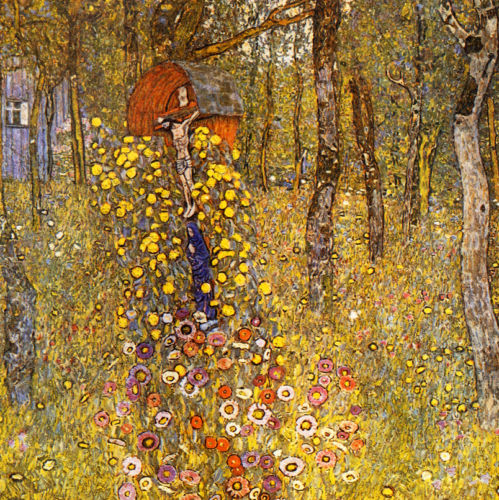 Gustav Klimt Farm Garden with Crucifix 24 Inch Canvas Print