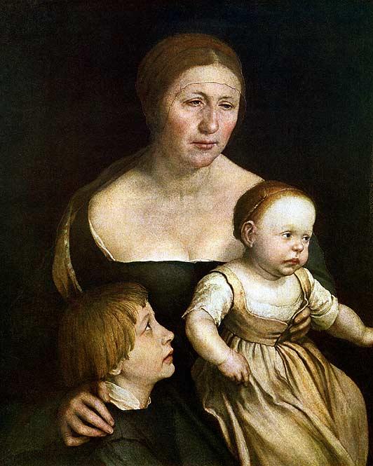 Hans Holbein Wife and Children Print