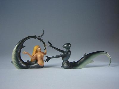 Bosch Woman and Seducer Sculpture