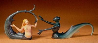 Bosch Knight and Mermaid Sculpture