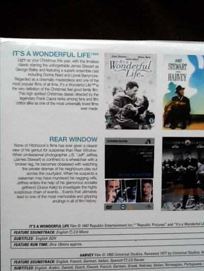 James Stewart Icons Dvd Boxset  - It's A Wonderful Life/Harvey/Rear Window/Mr. Smith Goes To Washington