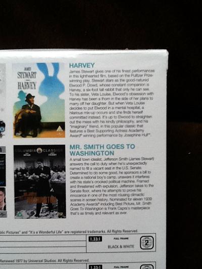 James Stewart Icons Dvd Boxset  - It's A Wonderful Life/Harvey/Rear Window/Mr. Smith Goes To Washington