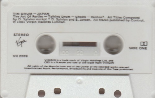 Japan Gentlemen Tin Drum Australia Cassette